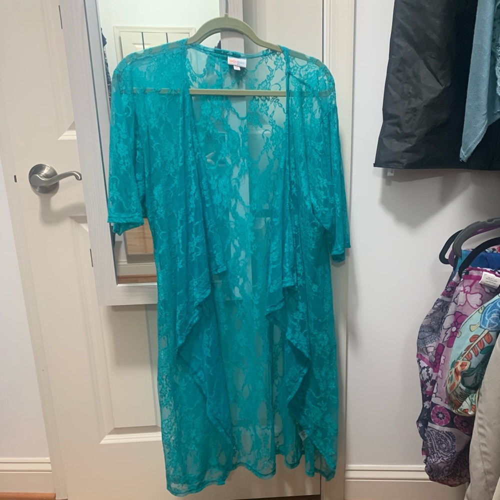 Lularoe Shirley teal lace
